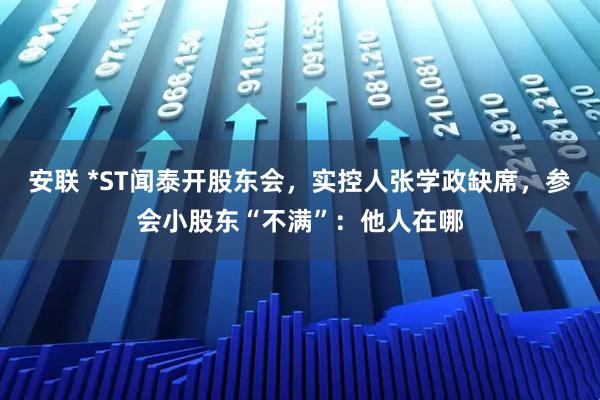 安联 *ST闻泰开股东会，实控人张学政缺席，参会小股东“不满”：他人在哪